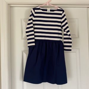 Girls Crew Cuts striped 3/4 quarter length dress